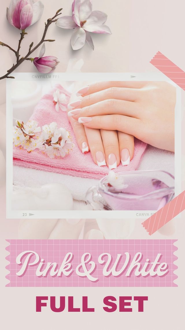 Pink & White 01-Nails-D-CV