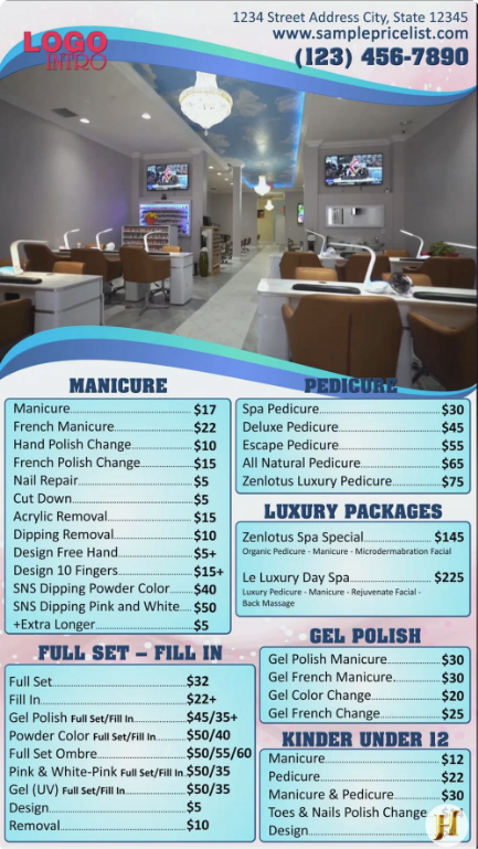 Digital Price List #PL-001-Nails-D-AE
