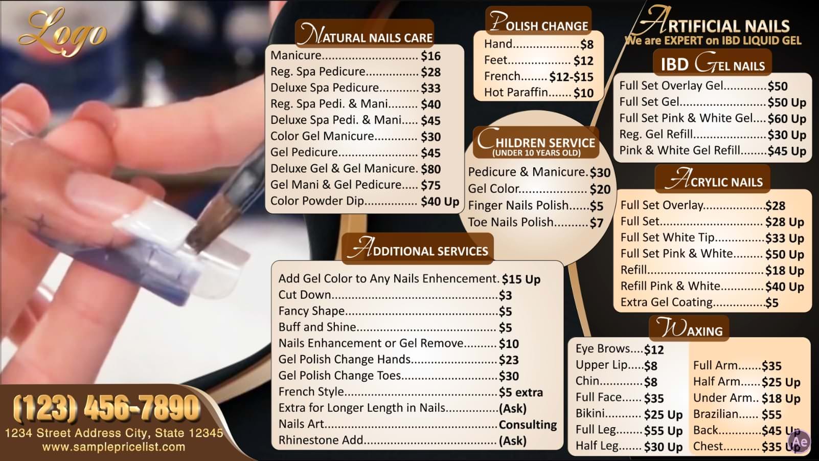 Digital Price List #PL-001-Nails-N-AE