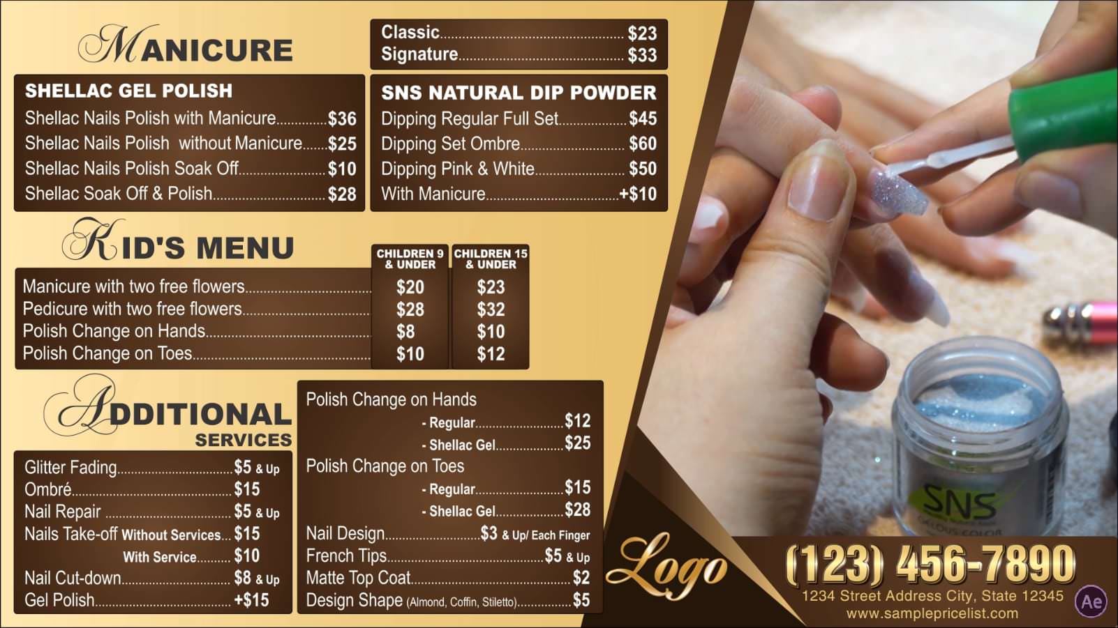 Digital Price List #PL-002-Nails-N-AE
