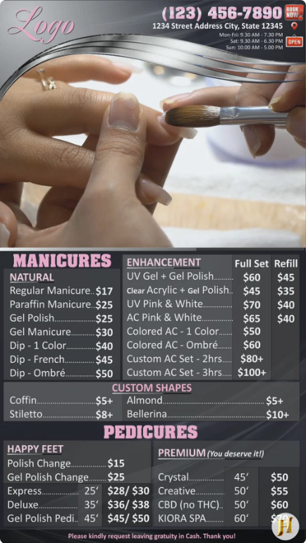 Digital Price List #PL-004-Nails-D-AE