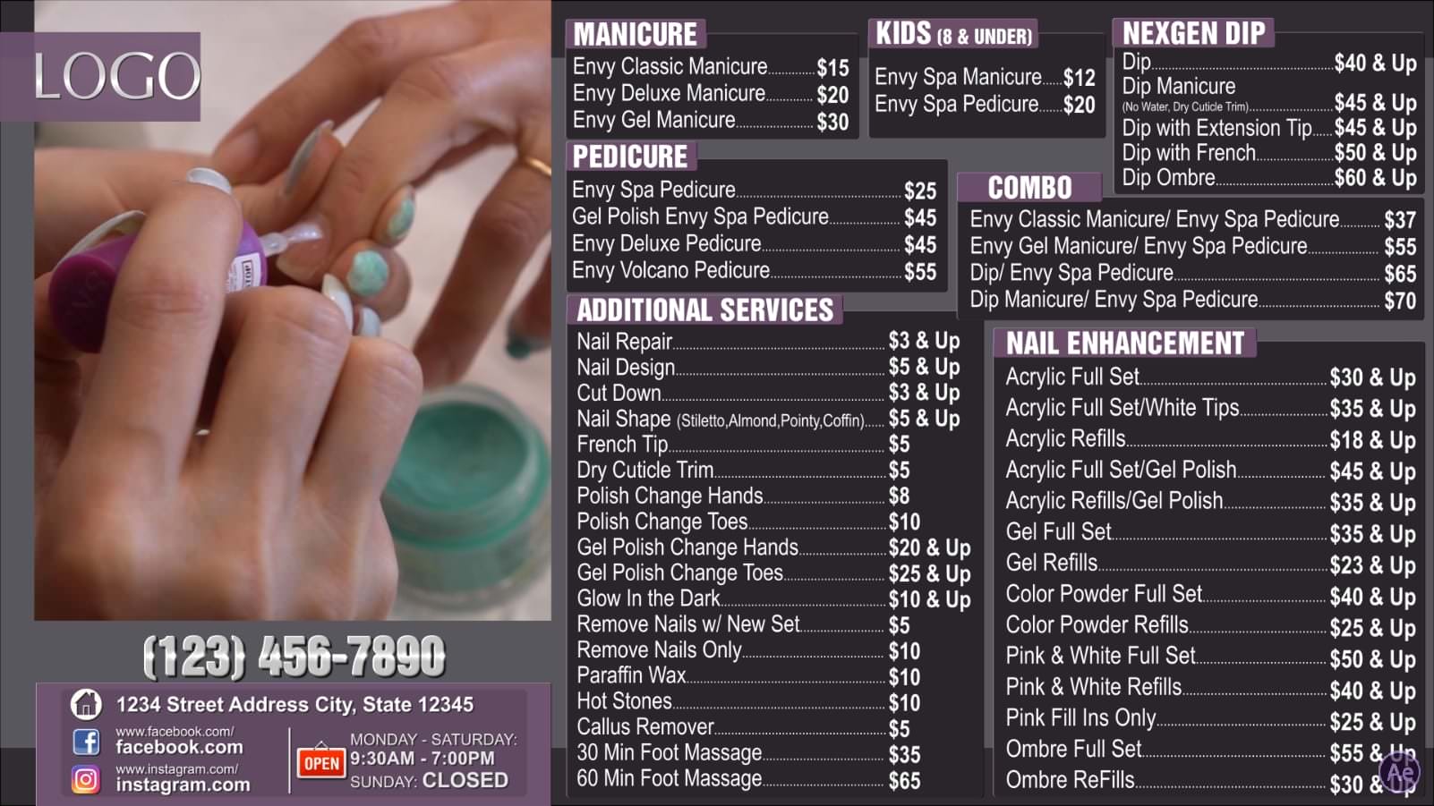 Digital Price List #PL-004-Nails-N-AE