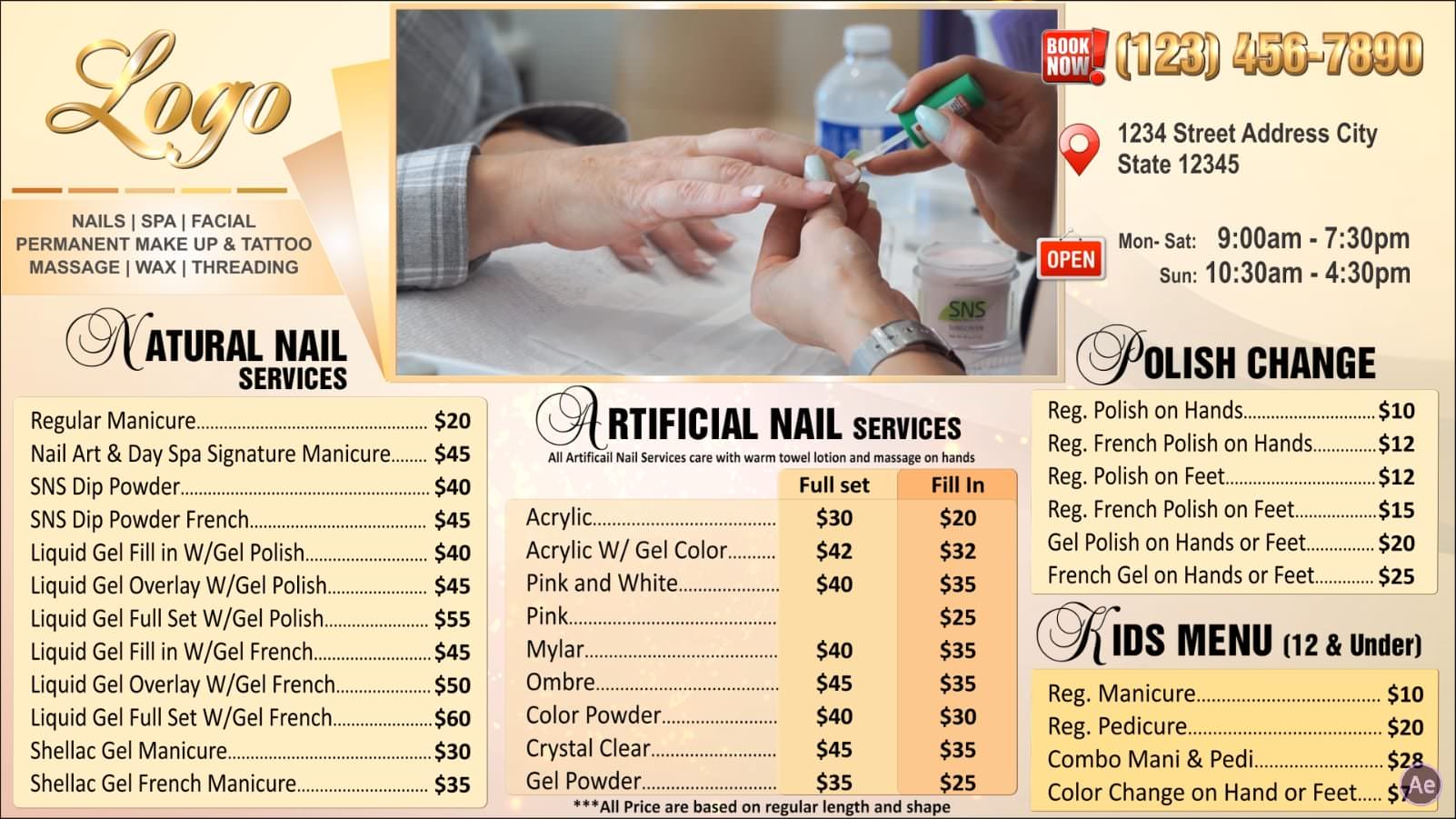 Digital Price List #PL-008-Nails-N-AE