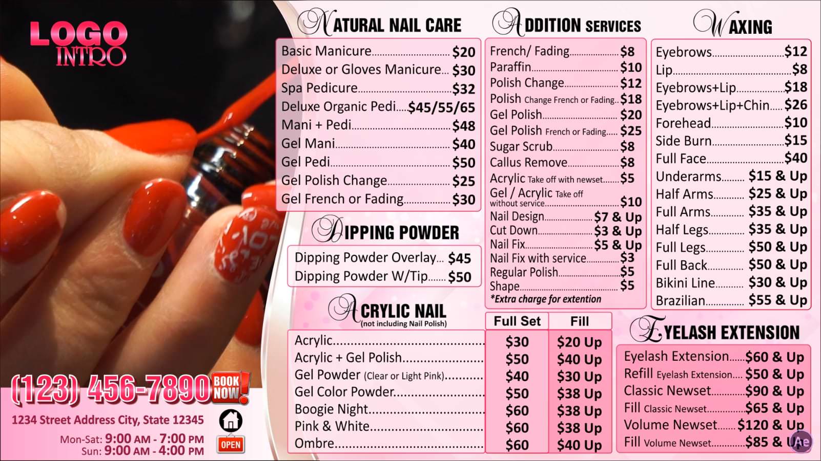 Digital Price List #PL-009-Nails-N-AE