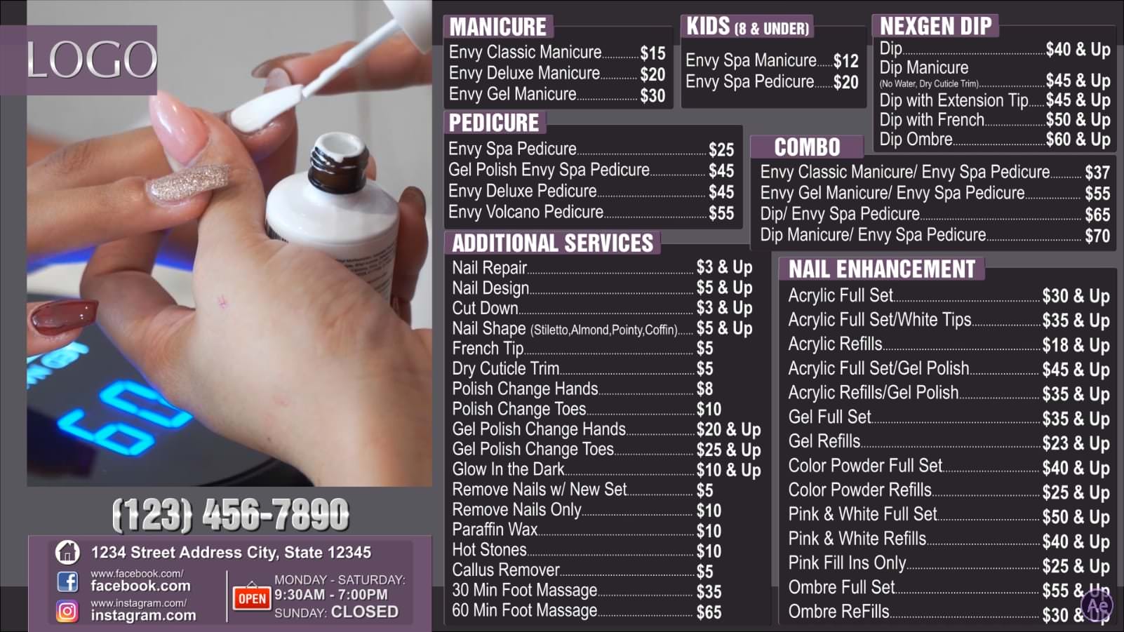 Digital Price List #PL-013-Nails-N-AE