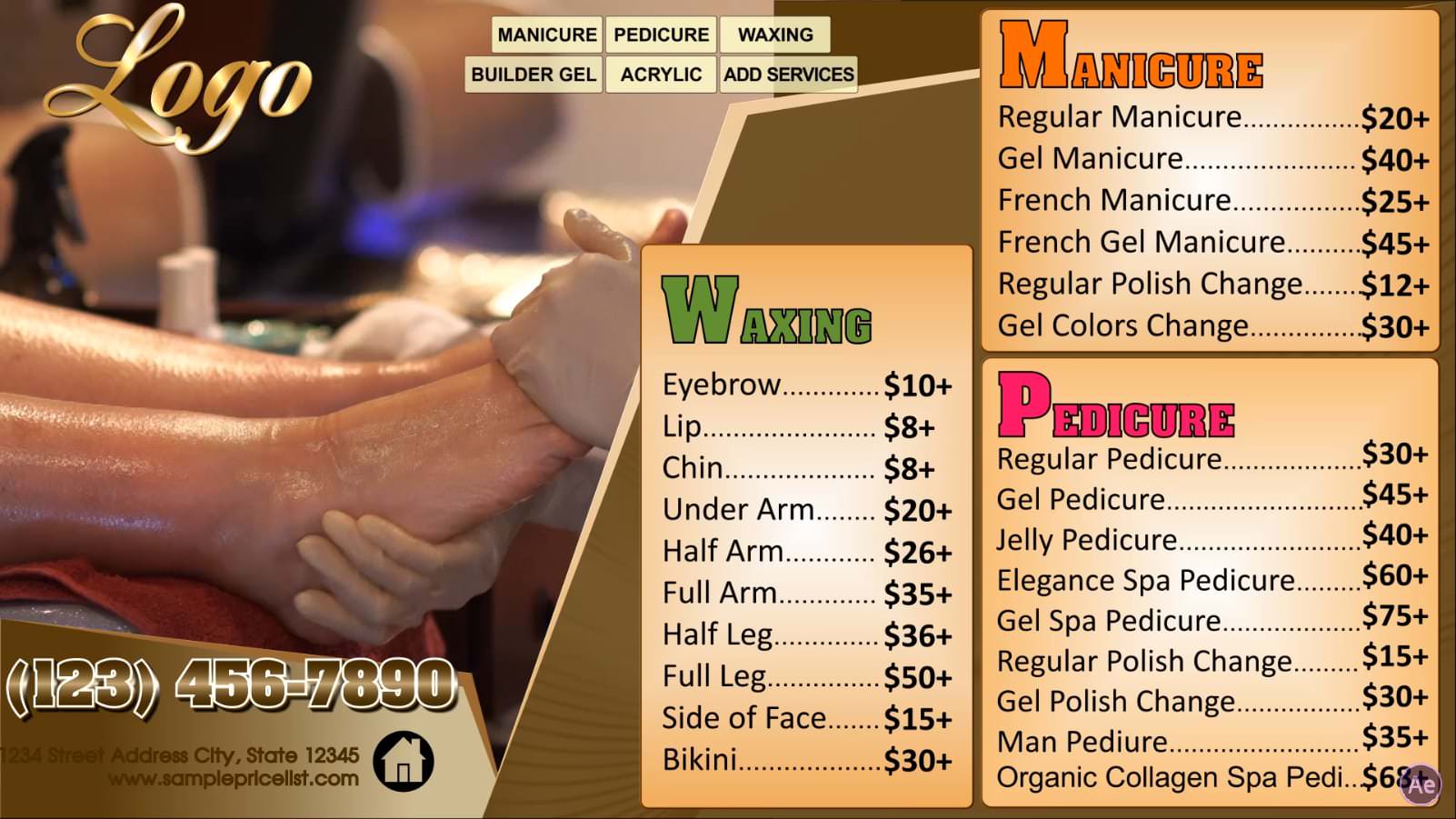 Digital Price List #PL-018-Nails-N-AE