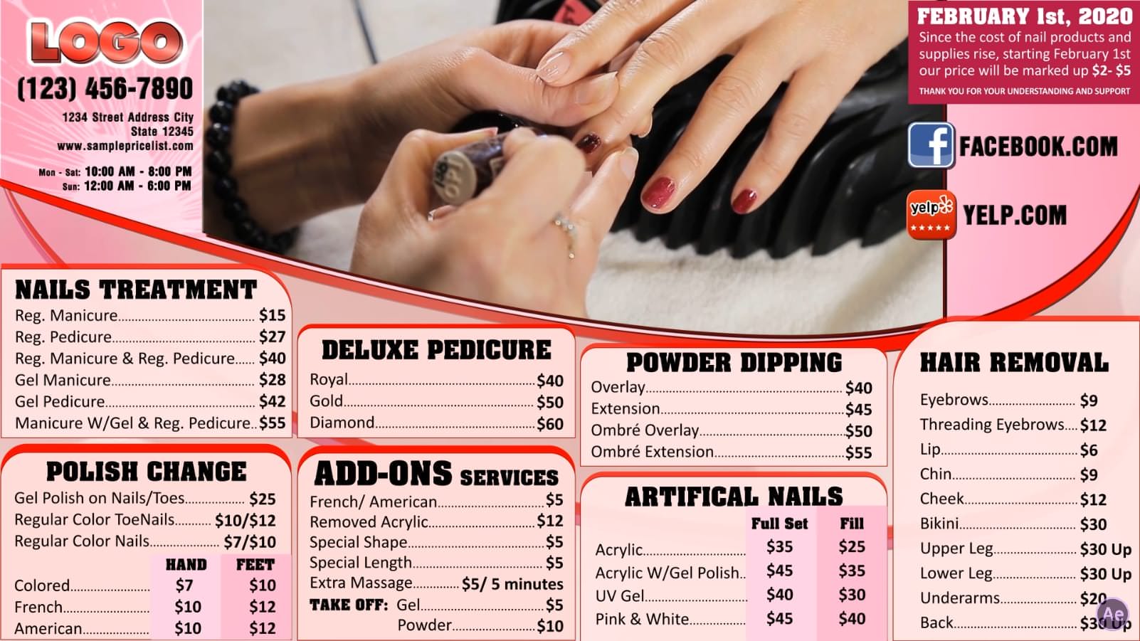 Digital Price List #PL-022-Nails-N-AE