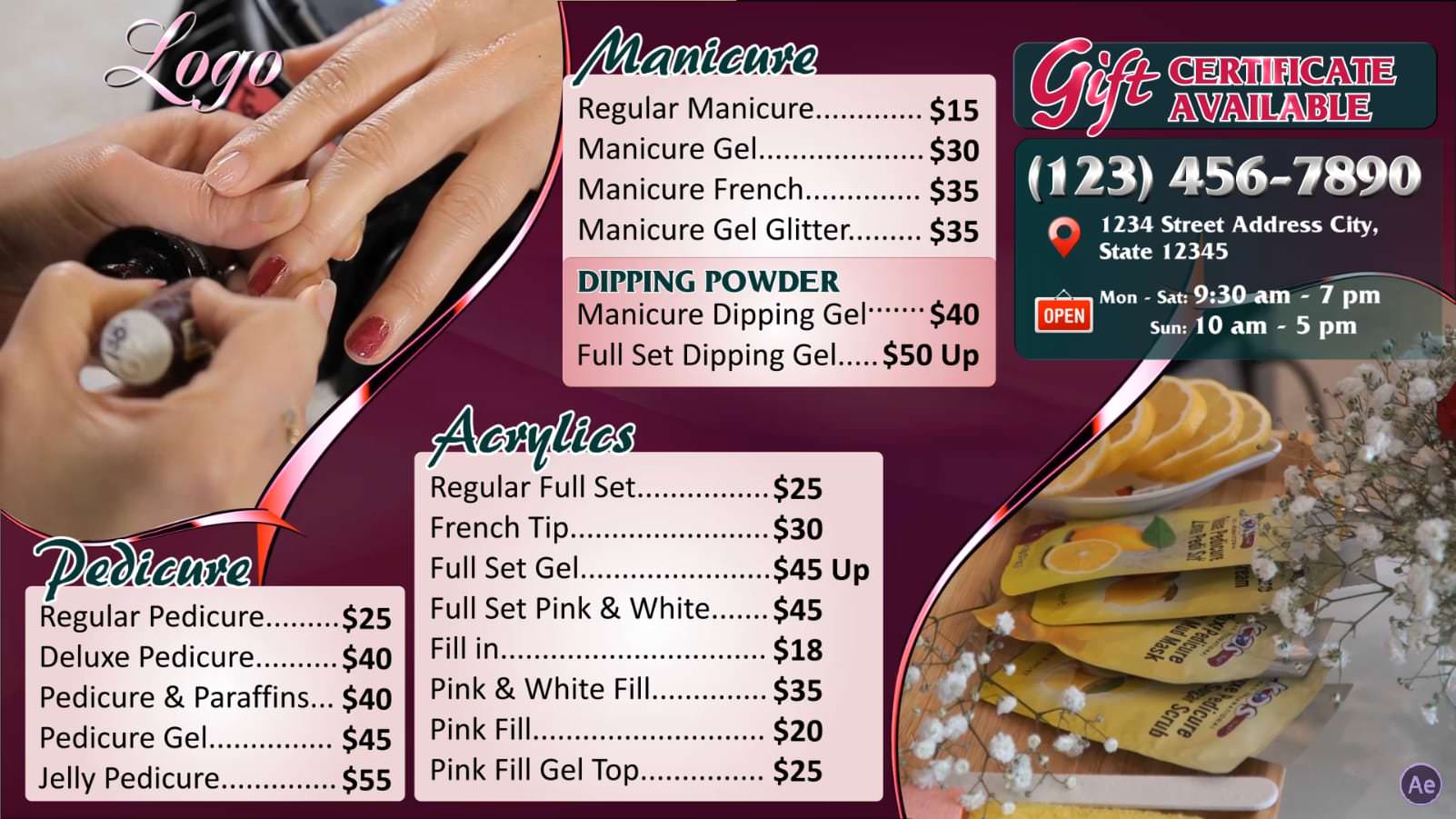 Digital Price List #PL-025-Nails-N-AE