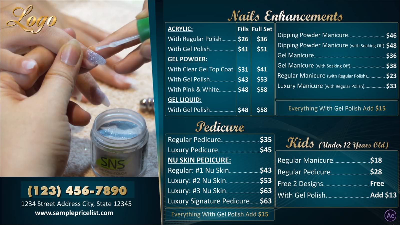 Digital Price List #PL-029-Nails-N-AE
