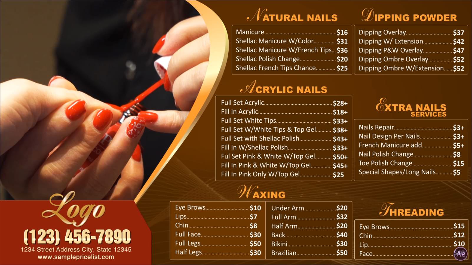 Digital Price List #PL-035-Nails-N-AE
