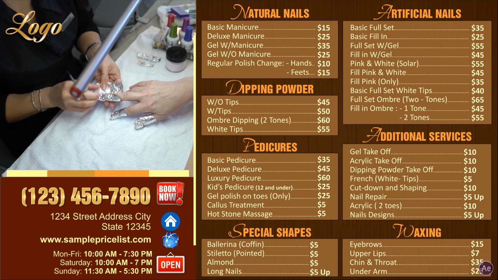 Digital Price List #PL-038-Nails-N-AE