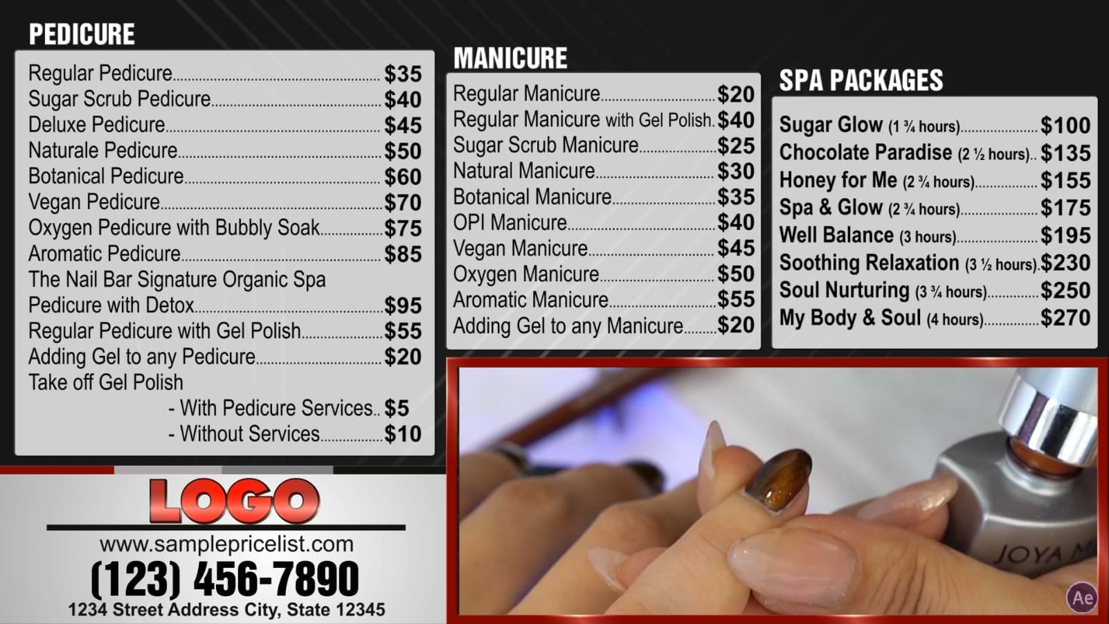 Digital Price List #PL-042-Nails-N-AE