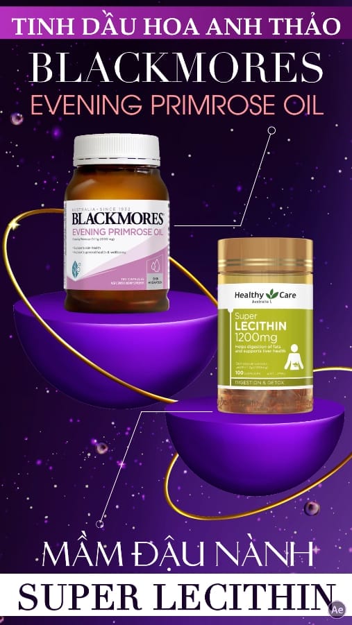 Tinh Dầu Hoa Anh Thảo & Mần Đậu Nành Blackmores Lecithin