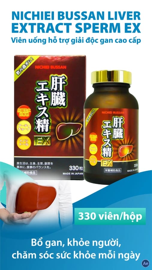 Viên uống hỗ trợ giải độc gan NICHIEI BUSAN LIVER EXTRACR SPERM EX